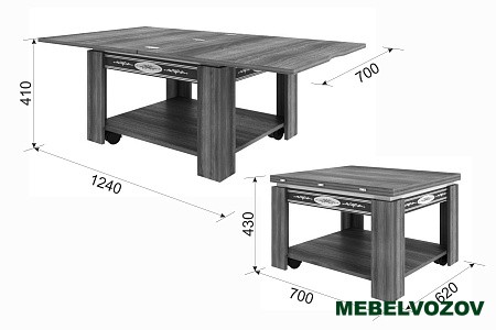 Стол журнальный Адам 1 (белый рамух) от Mebelvozov в Нижнем Новгороде