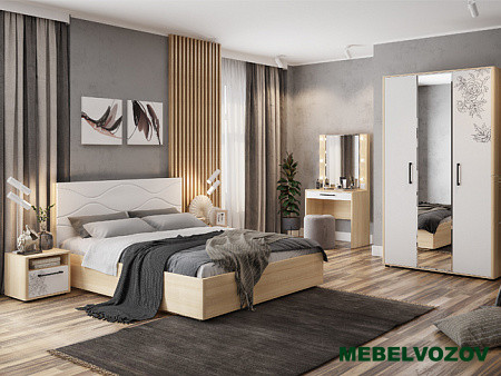 Кровать с подъемным механизмом 1.4 Люкс Зара (Дуб сонома/Белый)		 от магазина Мебельвозов в Нижнем Новгороде