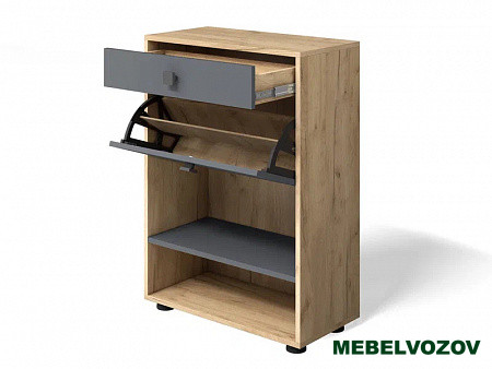 Модульная прихожая "Мини-Лайт" (графит /дуб золотой крафт) вариант 5  от магазина Мебельвозов в Нижнем Новгороде