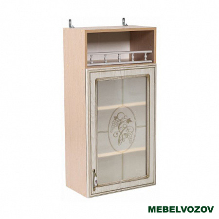 Шкаф-витрина навесной с открытой полкой 450 Анжелика (высота 920) фото от Мебельвозов в Нижнем Новгороде