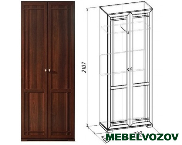 Шкаф распашной Sherlock12 для одежды (Орех Шоколадный) от компании Мебельвозов в Нижнем Новгороде