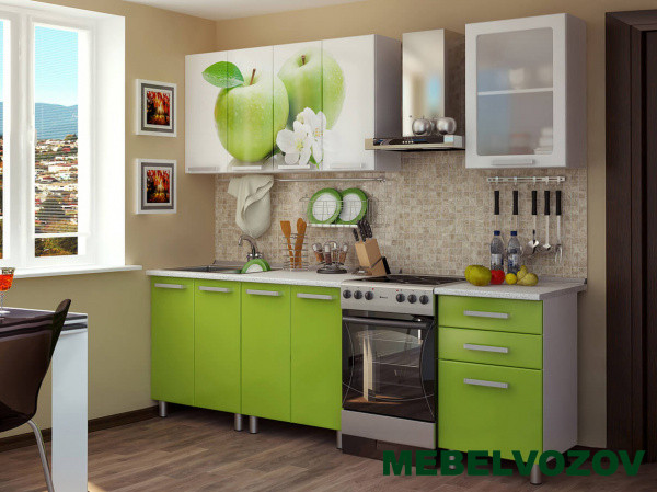 Маленький кухонный гарнитур 1,8м - Яблоко от магазина Мебельвозов в Нижнем Новгороде