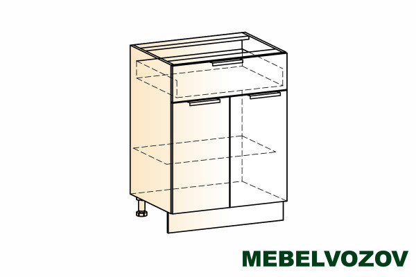 Стоун шкаф рабочий L600 2 дв.гл. 1 ящ фото от Мебельвозов в Нижнем Новгороде