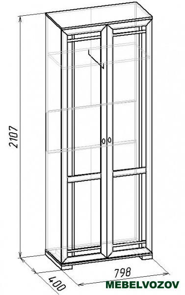 Шкаф распашной Sherlock11 (Орех Шоколадный) от компании Мебельвозов в Нижнем Новгороде