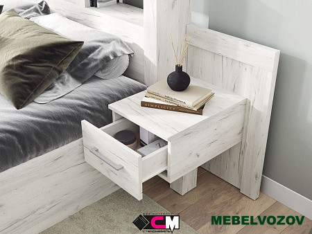 ГРАНД Тумба прикроватная (ДУБ КРАФТ БЕЛЫЙ) от магазина Мебельвозов в Нижнем Новгороде