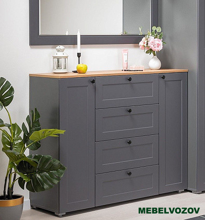 Остин Комод 16.221 (серый графит/дуб вотан) от магазина Мебельвозов в Нижнем Новгороде