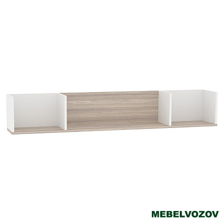 Aurelio 14 (гостиная) Полка навесная (модуль 160), Белый-Блеквуд Сатиновый