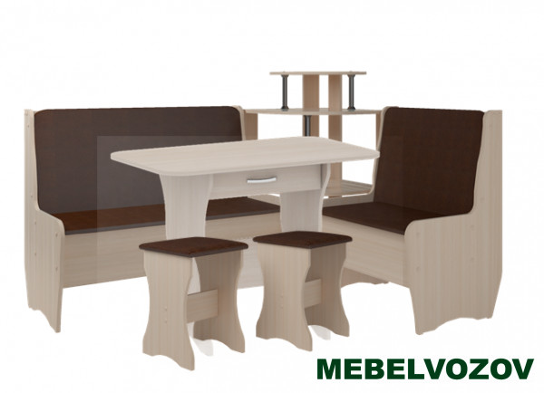 Кухонный уголок Трапези Тессера со столом и табуретом 2шт (Анкор светлый) от магазина Мебельвозов в Нижнем Новгороде