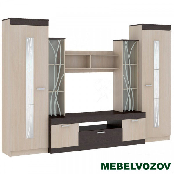 Шкаф для ТВ Рио 25 (Бодега темная/Бодега светлая) от интернет магазина Mebelvozov в Нижнем Новгороде