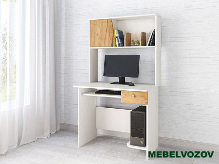 Компьютерный стол Грета-4 (белый/дуб крафт золотой) от магазина Мебельвозов в Нижнем Новгороде