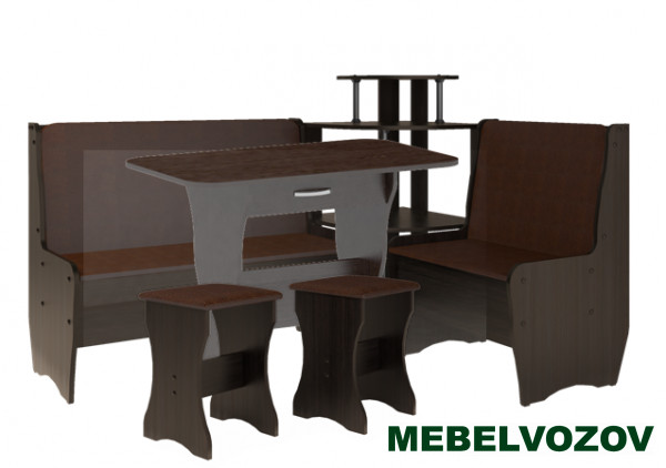 Кухонный уголок Трапези Тэссера со столом и табуретом 2шт (Венге магия) от магазина Мебельвозов в Нижнем Новгороде