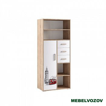 Стеллаж книжный Бланка (Фасад белый с фотопечатью) детальное изображение от магазина mebelvozov.ru в Нижнем Новгороде