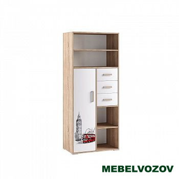 Стеллаж книжный Бланка (Фасад белый с фотопечатью) детальное изображение от магазина mebelvozov.ru в Нижнем Новгороде