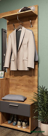 САФАРИ ТМ-003 Тумба с вешалкой (Дуб крафт золотой) от магазина Мебельвозов в Нижнем Новгороде