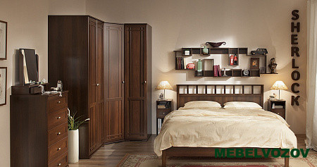 Шкаф распашной Sherlock12 для одежды (Орех Шоколадный) от компании Мебельвозов в Нижнем Новгороде