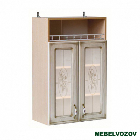 Шкаф-витрина навесной с открытой полкой 600 Анжелика (высота 920) фото от Мебельвозов в Нижнем Новгороде