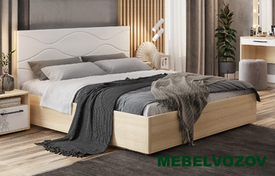 фото Кровать с подъемным механизмом 1.6 Люкс Зара (Дуб сонома/Белый)		 от магазина Мебельвозов в Нижнем Новгороде Кровать с подъемным механизмом 1.6 Люкс Зара (Дуб сонома/Белый)		 от магазина Мебельвозов в Нижнем Новгороде