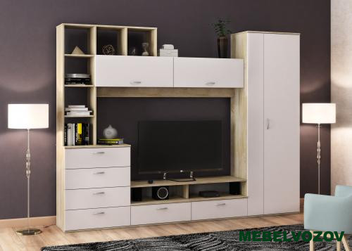 Мини-стенка в гостиную Грейс (Дуб Сонома /Белый) - фото от интернет магазина Mebelvozov в Нижнем Новгороде Мини-стенка в гостиную Грейс (Дуб Сонома /Белый) от интернет магазина Mebelvozov в Нижнем Новгороде