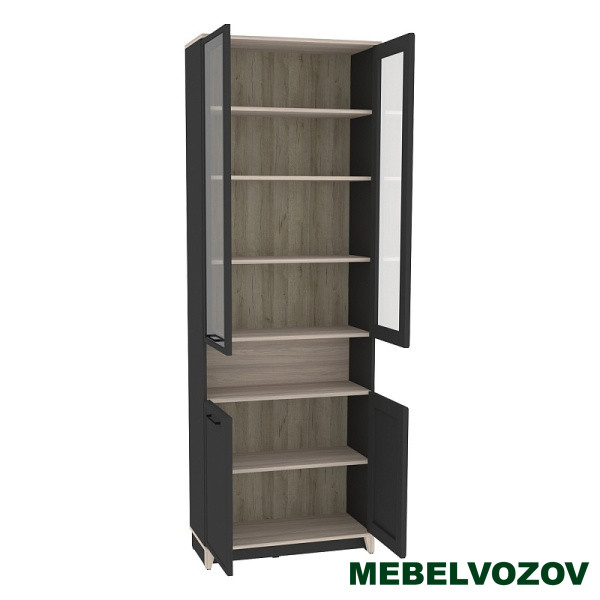 Aurelio 7 (гостиная) Шкаф для книг (модуль 176), Антрацит-Блеквуд Сатиновый - фото от компании Мебельвозов Aurelio 7 (гостиная) Шкаф для книг (модуль 176), Антрацит-Блеквуд Сатиновый от компании Мебельвозов