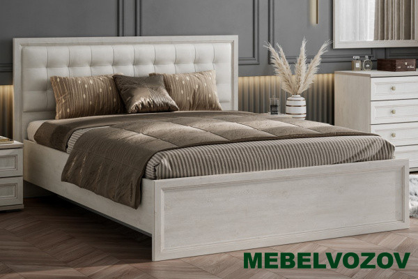 "Александрия" КР-102 Кровать 1,6 м с гибким основанием и мягким щитом ЩМ-102 от магазина Мебельвозов в Нижнем Новгороде