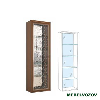 Пенал-витрина ЛШ-8 (надставной) Ливорно (орех донской) от Mebelvozov в Нижнем Новгороде