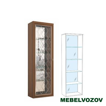 Пенал-витрина ЛШ-8 (надставной) Ливорно (орех донской) от Mebelvozov в Нижнем Новгороде