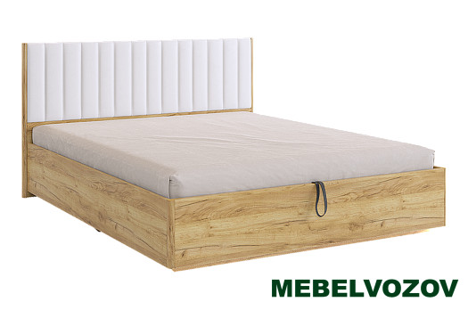 фото Адам Кровать с подъемным механизмом 1600 (дуб крафт золотой/белоснежный (экокожа) от магазина Мебельвозов в Нижнем Новгороде Адам Кровать с подъемным механизмом 1600 (дуб крафт золотой/белоснежный (экокожа) от магазина Мебельвозов в Нижнем Новгороде
