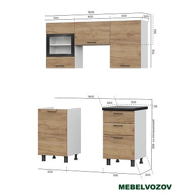 Кухонный гарнитур Аризона 1,6 м от магазина Мебельвозов в Нижнем Новгороде