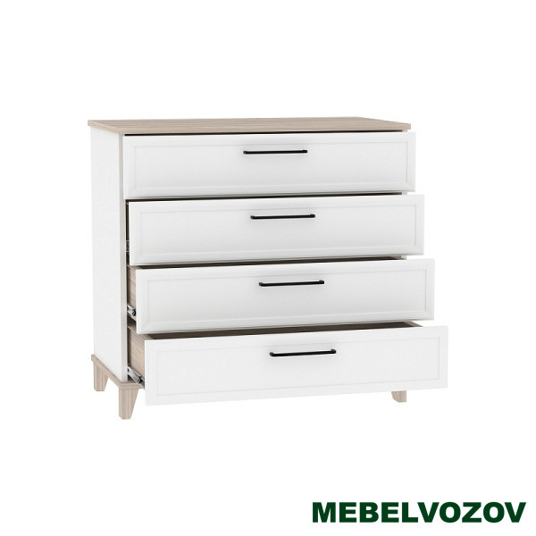 Aurelio 6 (гостиная) Комод (модуль 174), Белый-Блеквуд Сатиновый от магазина Мебельвозов в Нижнем Новгороде