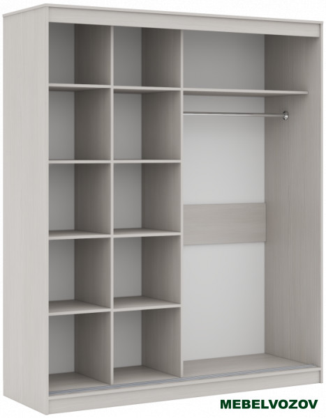 Шкаф-купе Оскар 11-2 (Ясень шимо светлый/Черное стекло) от компании Мебельвозов в Нижнем Новгороде