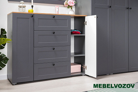 Остин Комод 16.221 (серый графит/дуб вотан) от магазина Мебельвозов в Нижнем Новгороде