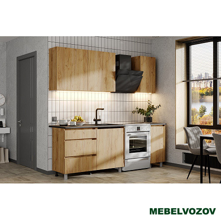 Кухонный гарнитур Денвер 1.6 м (дуб золотой) от магазина Мебельвозов в Нижнем Новгороде