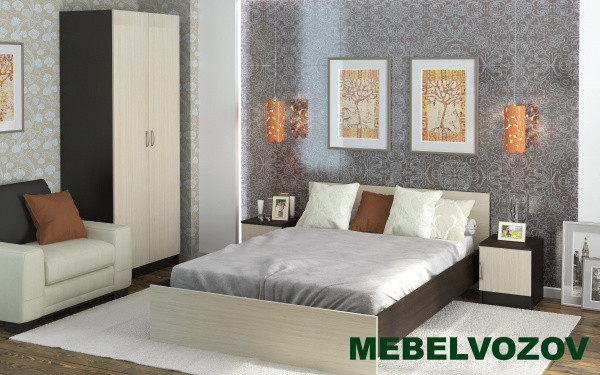 Модульная спальня Басса (венге/дуб). Комплект 3 от магазина Мебельвозов в Нижнем Новгороде