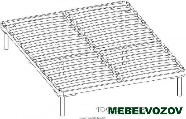 Кровать двуспальная 1600 Анкона 2. без основания, без матраса (Дуб Отбеленный) от магазина Мебельвозов в Нижнем Новгороде