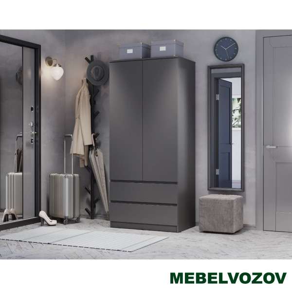 Шкаф 2-х створчатый "Симпл" ШК-03 Графит от компании Мебельвозов в Нижнем Новгороде
