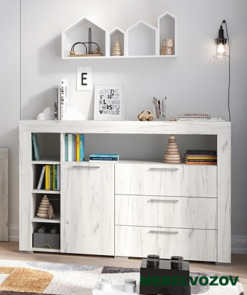 ГРАНД Комод К1 (ДУБ КРАФТ БЕЛЫЙ) от магазина Мебельвозов в Нижнем Новгороде