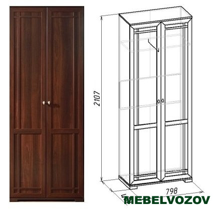 Шкаф распашной Sherlock11 (Орех Шоколадный) от компании Мебельвозов в Нижнем Новгороде