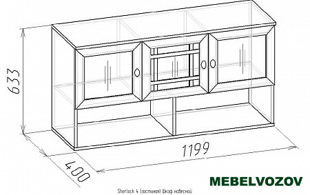Шкаф навесной Орех шоколадный Sherlock 4  от компании Мебельвозов в Нижнем Новгороде