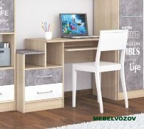 Стол письменный Колибри Лофт (дуб сонома/ателье светлое+акрил белый) детальное изображение от магазина mebelvozov.ru в Нижнем Новгороде