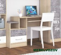 Стол письменный Колибри Лофт (дуб сонома/ателье светлое+акрил белый) детальное изображение от магазина mebelvozov.ru в Нижнем Новгороде
