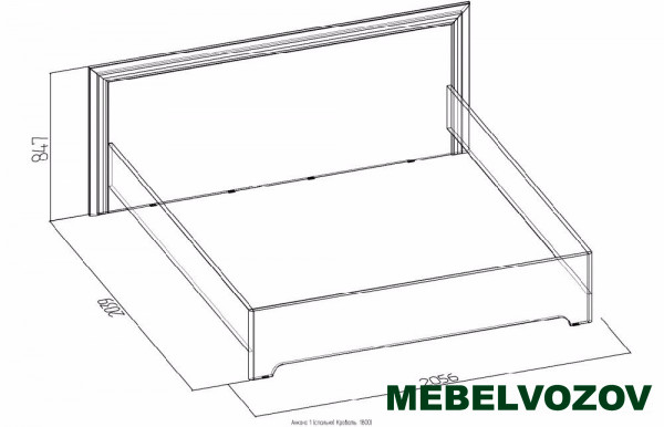 Кровать двуспальная 1600 Анкона 2 без основания, без матраса (Венге) от магазина Мебельвозов в Нижнем Новгороде