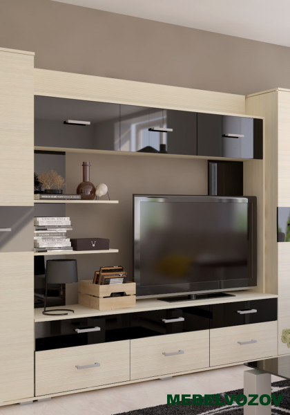 Шкаф в гостинную для ТВ Сити 30 - фото от интернет магазина Mebelvozov в Нижнем Новгороде Шкаф в гостинную для ТВ Сити 30 от интернет магазина Mebelvozov в Нижнем Новгороде