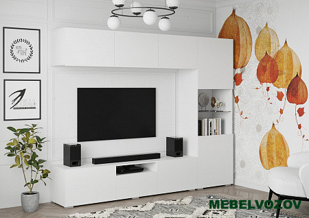 СТЕНФОРД НМ Стенка МДФ (Белый/Белый матовый) от интернет магазина Mebelvozov в Нижнем Новгороде