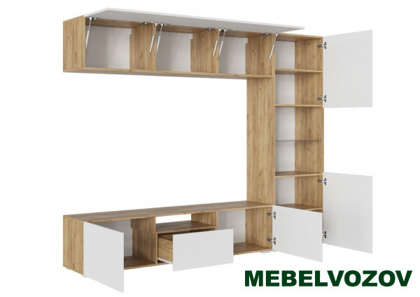 СТЕНФОРД НМ Стенка МДФ (Дуб крафт золотой/Белый матовый) от интернет магазина Mebelvozov в Нижнем Новгороде