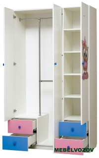 Шкаф 3-х дверный с ящиками и фотопечатью &quot;Совята&quot; 3.1 детальное изображение от магазина mebelvozov.ru в Нижнем Новгороде