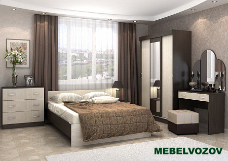 Модульная спальня Басса (венге/дуб). Комплект 1 от магазина Мебельвозов в Нижнем Новгороде