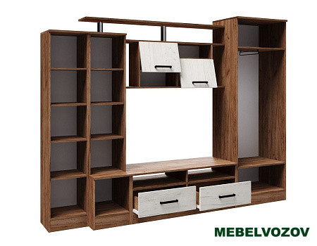 Гостиная Оскар-5 (дуб крафт табачный/дуб крафт белый) от интернет магазина Mebelvozov в Нижнем Новгороде