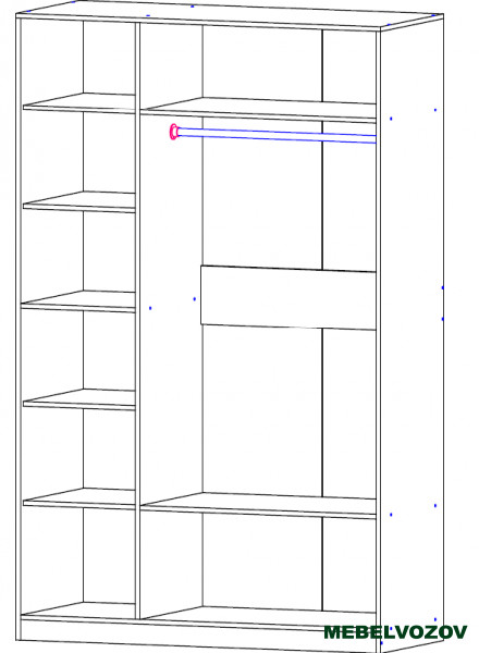 Шкаф распашной с зеркалом Next 11(Сонома/Белая Аляска) от компании Мебельвозов в Нижнем Новгороде