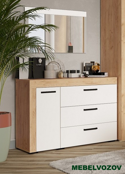 фото Комод Адель (белый/дуб крафт) от магазина Мебельвозов в Нижнем Новгороде Комод Адель (белый/дуб крафт) от магазина Мебельвозов в Нижнем Новгороде