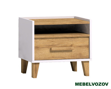 Тумба прикроватная Айрис 41 (белый/дуб золотистый) от магазина Мебельвозов в Нижнем Новгороде